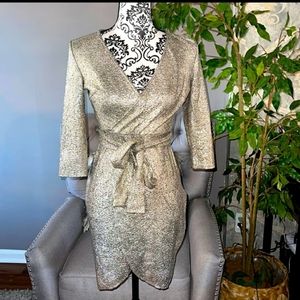 Dazzling gold metallic mini dress NWT sz S